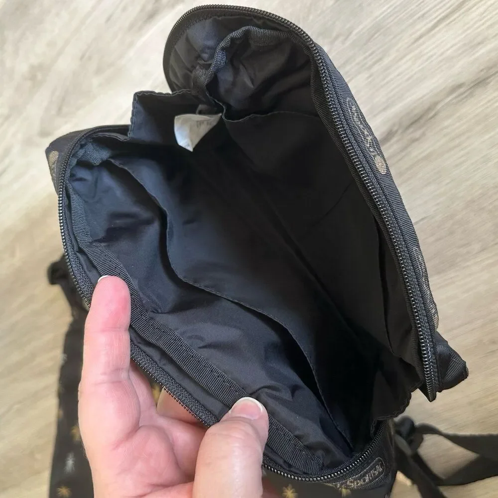 LeSportSac Crossbody Purse & Bag Set Starlet Print Black Metallic Freehand Stars - Picture 9 of 10